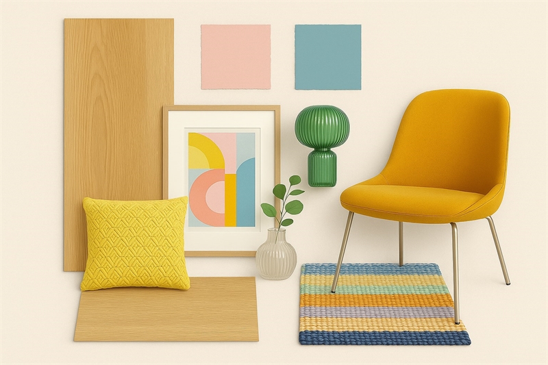 Moodboard stilart nordsk leg og farver