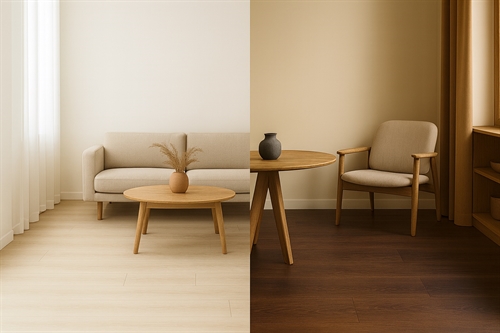 Lyst eller mørkt eg vinylplankegulv