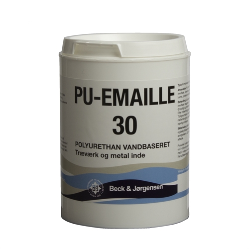 B&J 30 PU Emaille Træmaling 0,9 l plastbøtte
