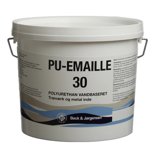 B&J 30 PU Emaille Træmaling 2,7 liter spand