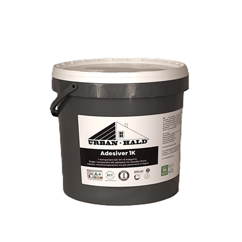 Adesiver parketlim i mørkegrå spand med 15 kg